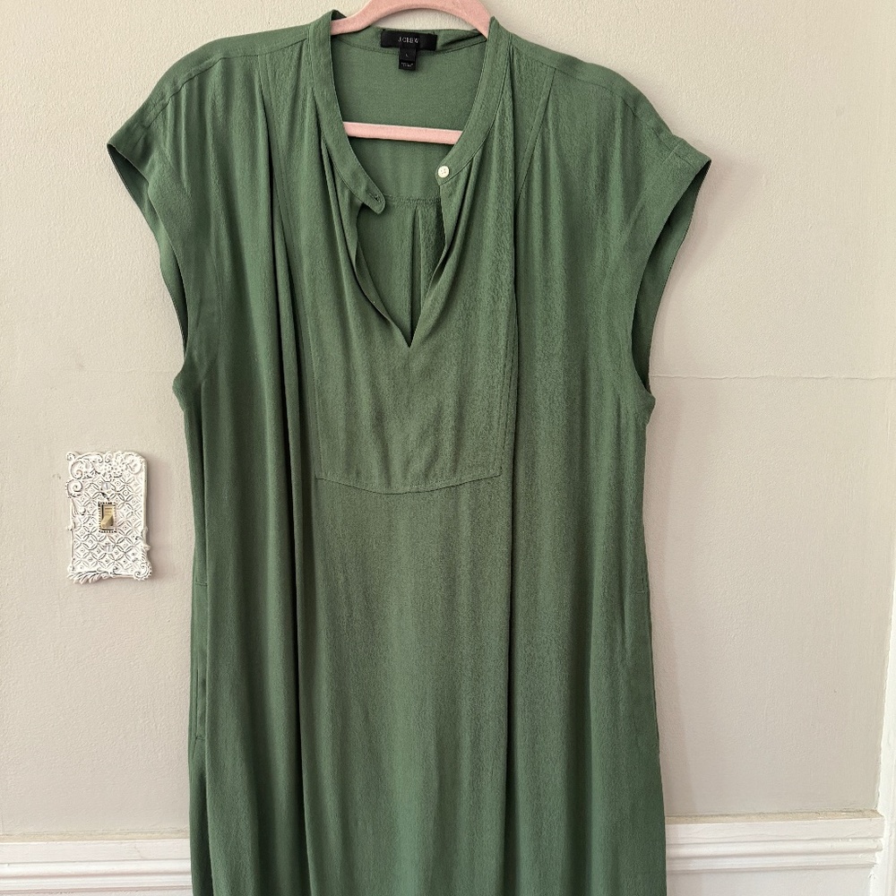 J.Crew Shirt Dress with Pockets! L/Perfect for Layering!